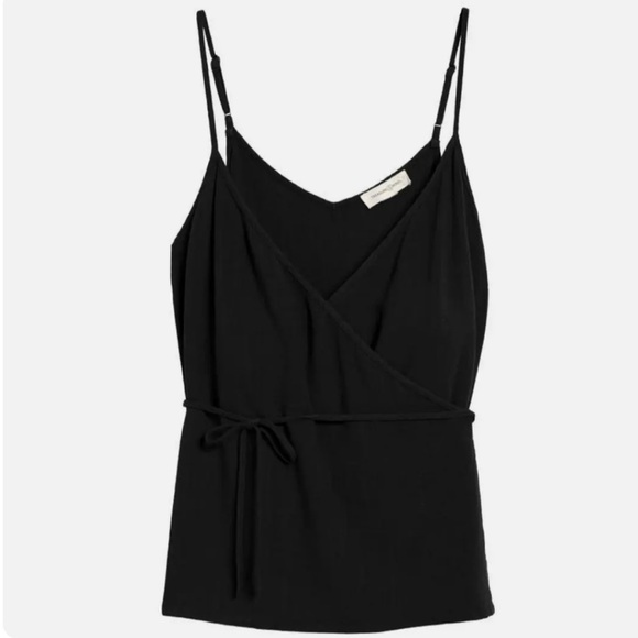 Treasure & Bond Black Wrap Tank Top - Picture 1 of 4